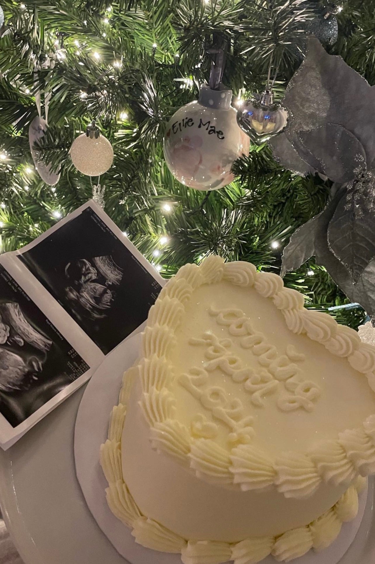 Gender Reveal Heart Cake