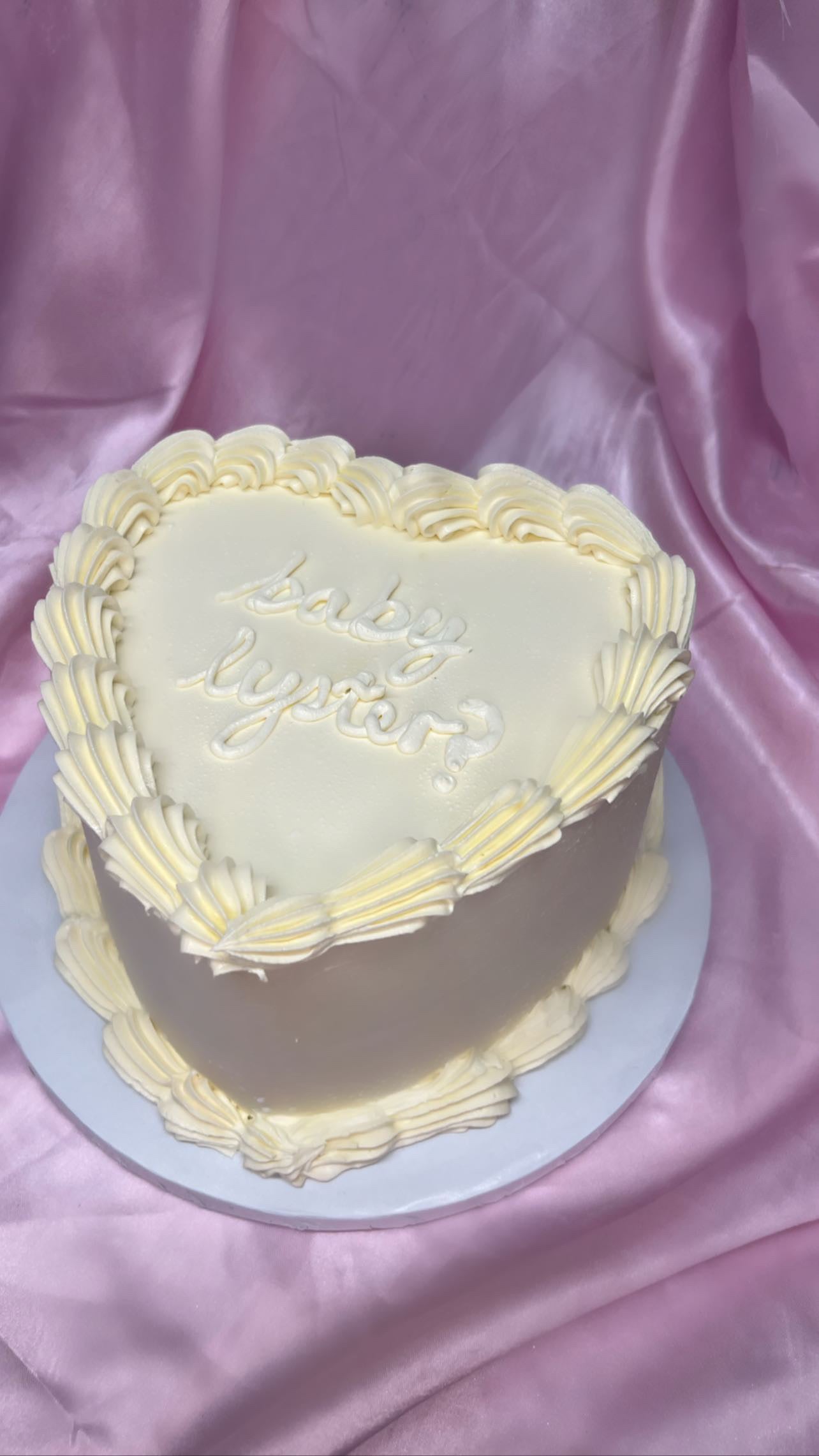 Gender Reveal Heart Cake