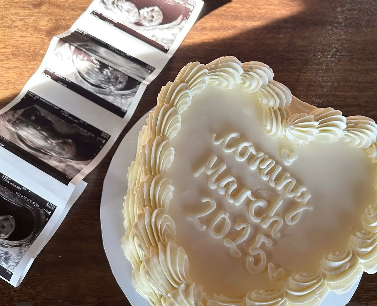 Gender Reveal Heart Cake