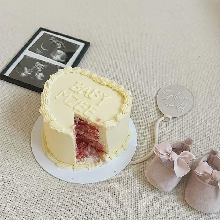 Gender Reveal Heart Cake