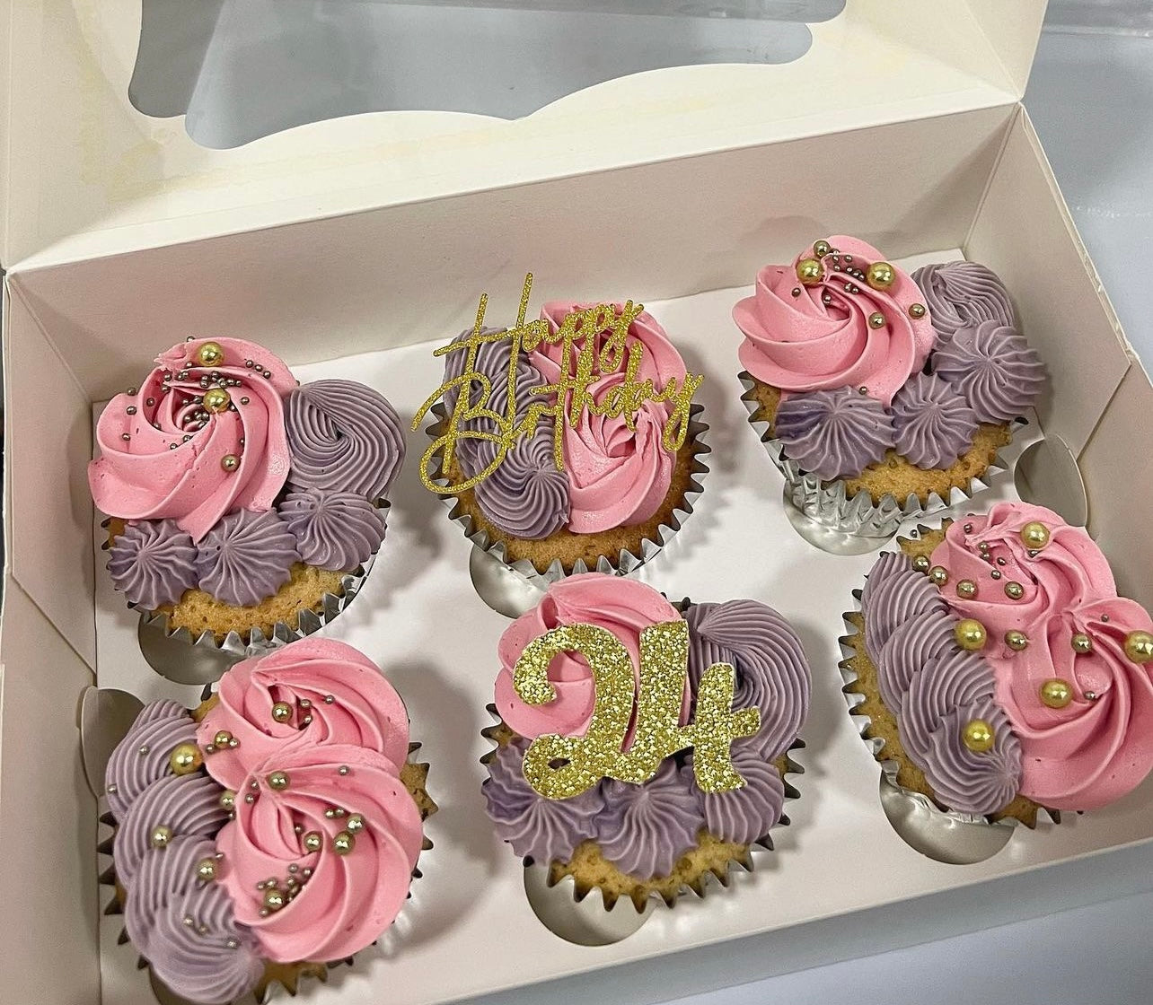 6 Personalised Cupcakes