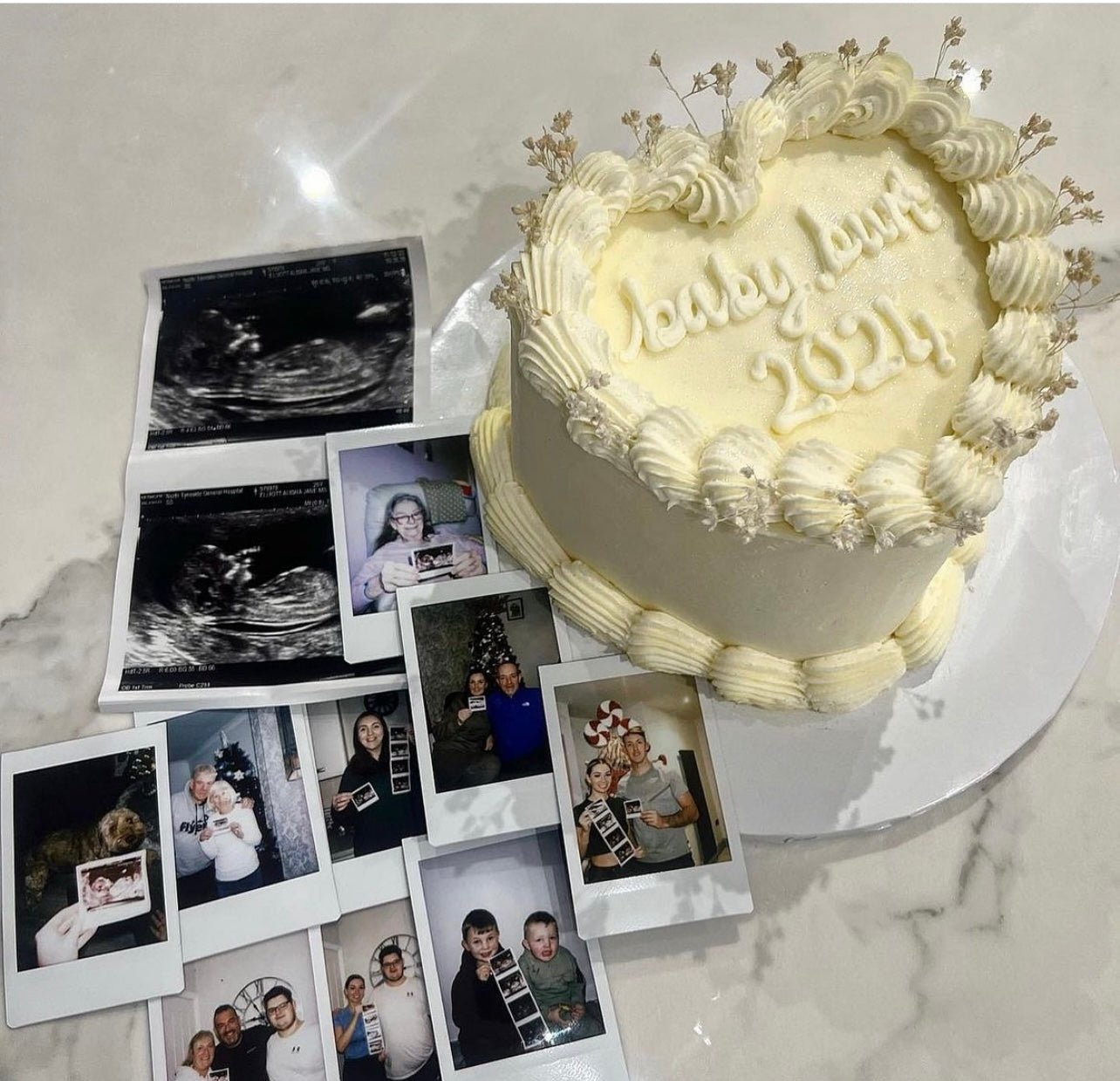 Gender Reveal Heart Cake
