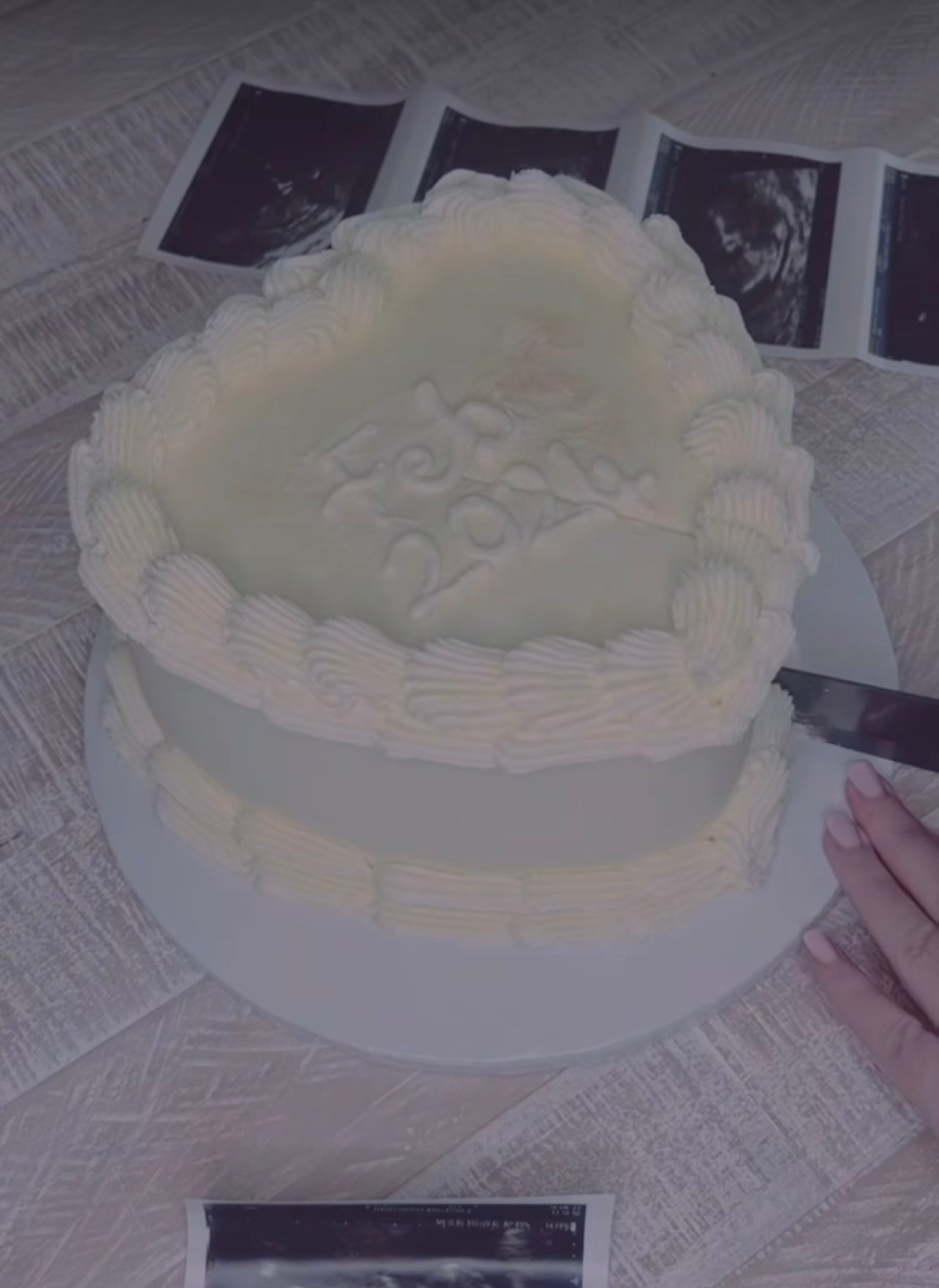 Gender Reveal Heart Cake