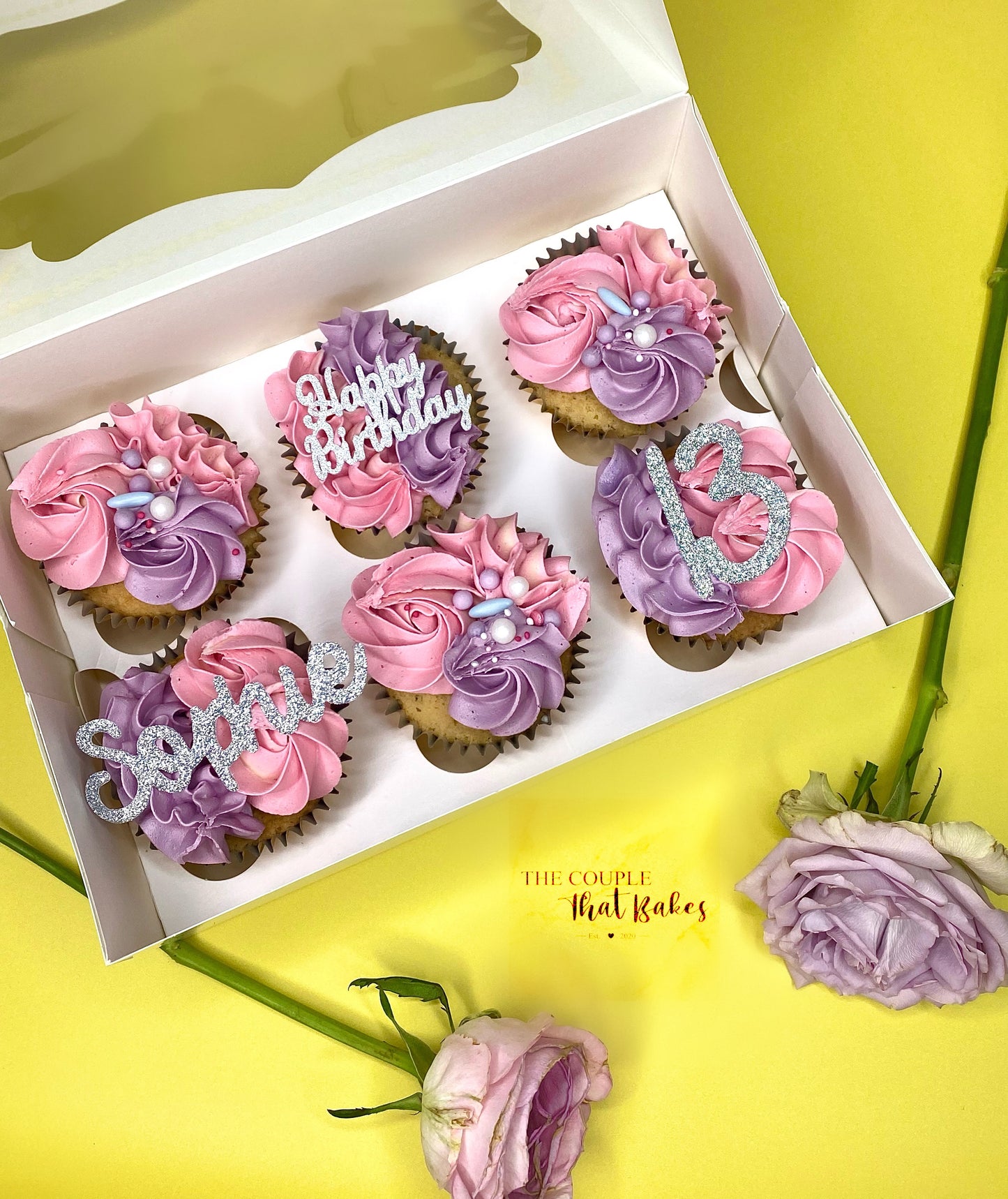 6 Personalised Cupcakes