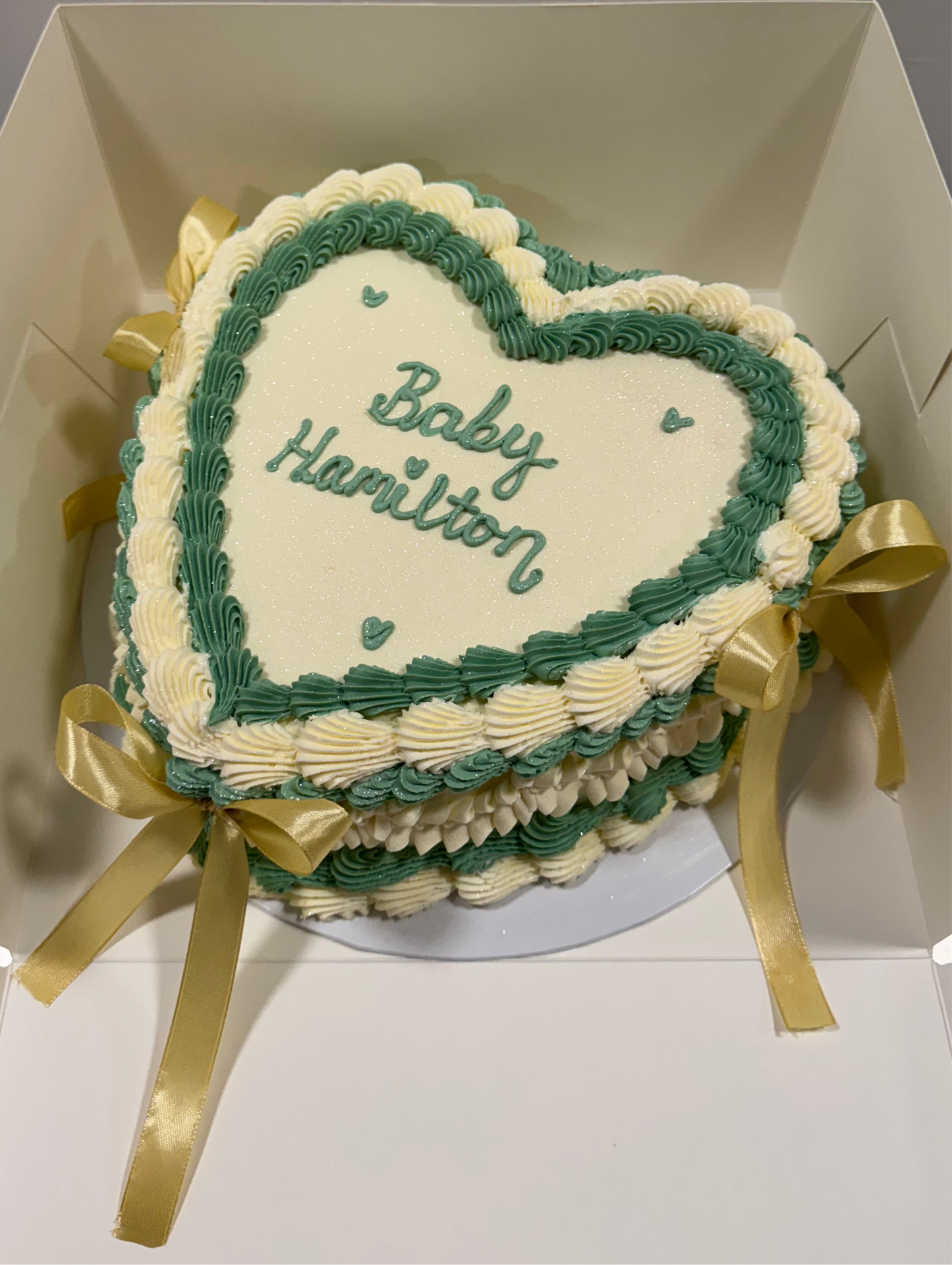 Baby Shower Heart Cake