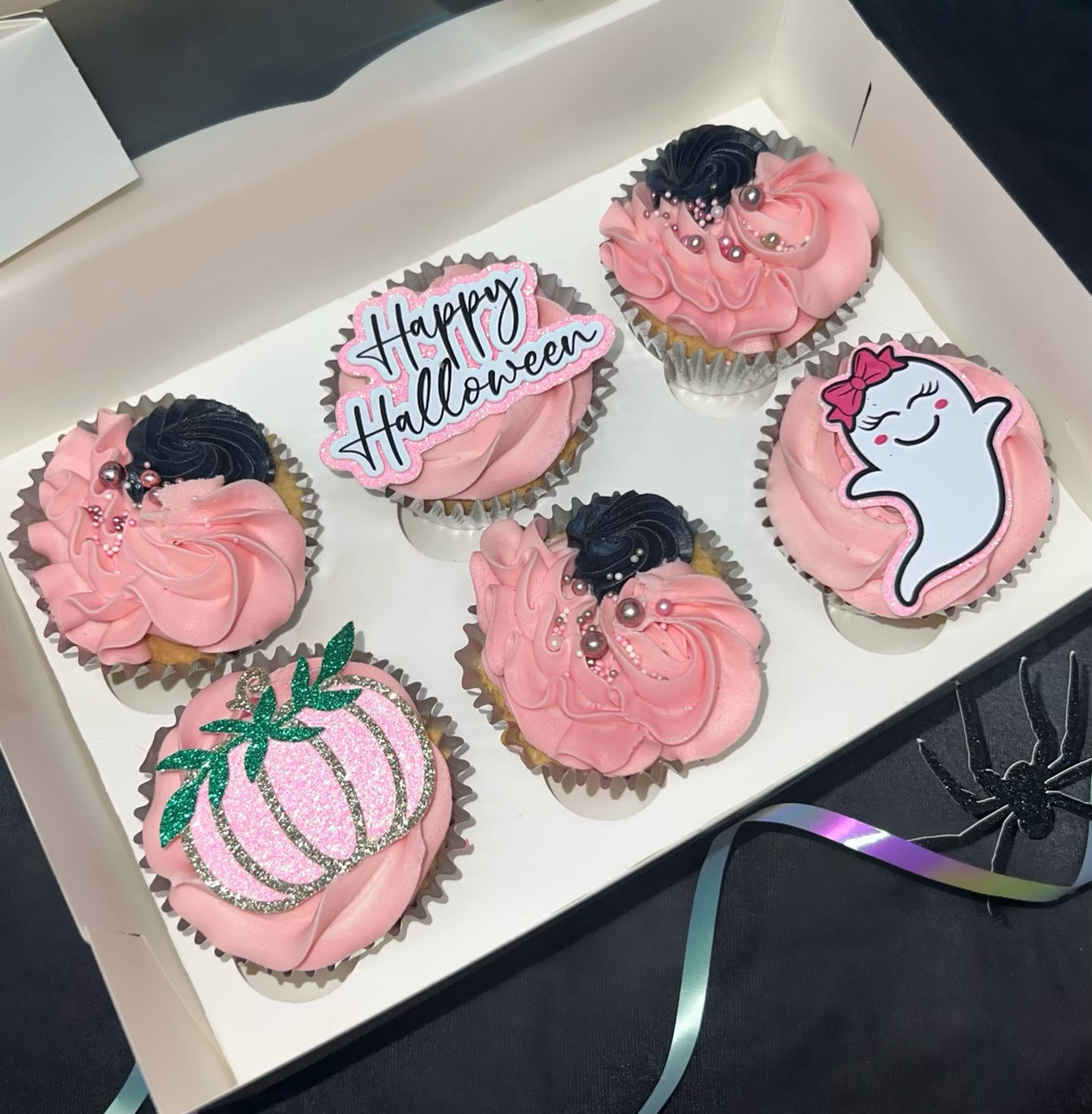 Pink and Pretty Halloween Cupcakes