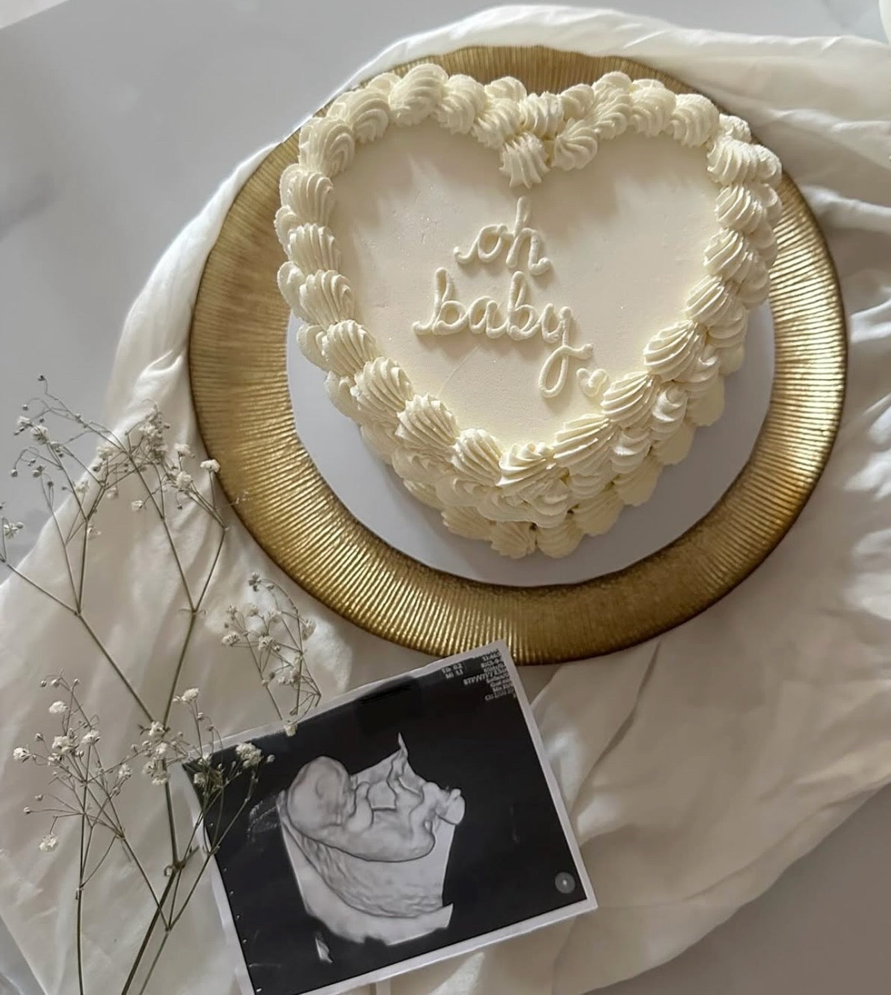 Gender Reveal Heart Cake