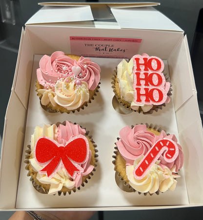 Pink Christmas Cupcakes