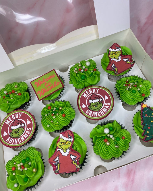 Grinch Christmas Cupcakes